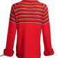 CREATION PIERRE CARDIN- 1970s Red Striped Wool Cardigan, Size 6