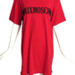 MOSCHINO COUTURE- 2019 Red Embroidered T-Shirt Dress, Size 8