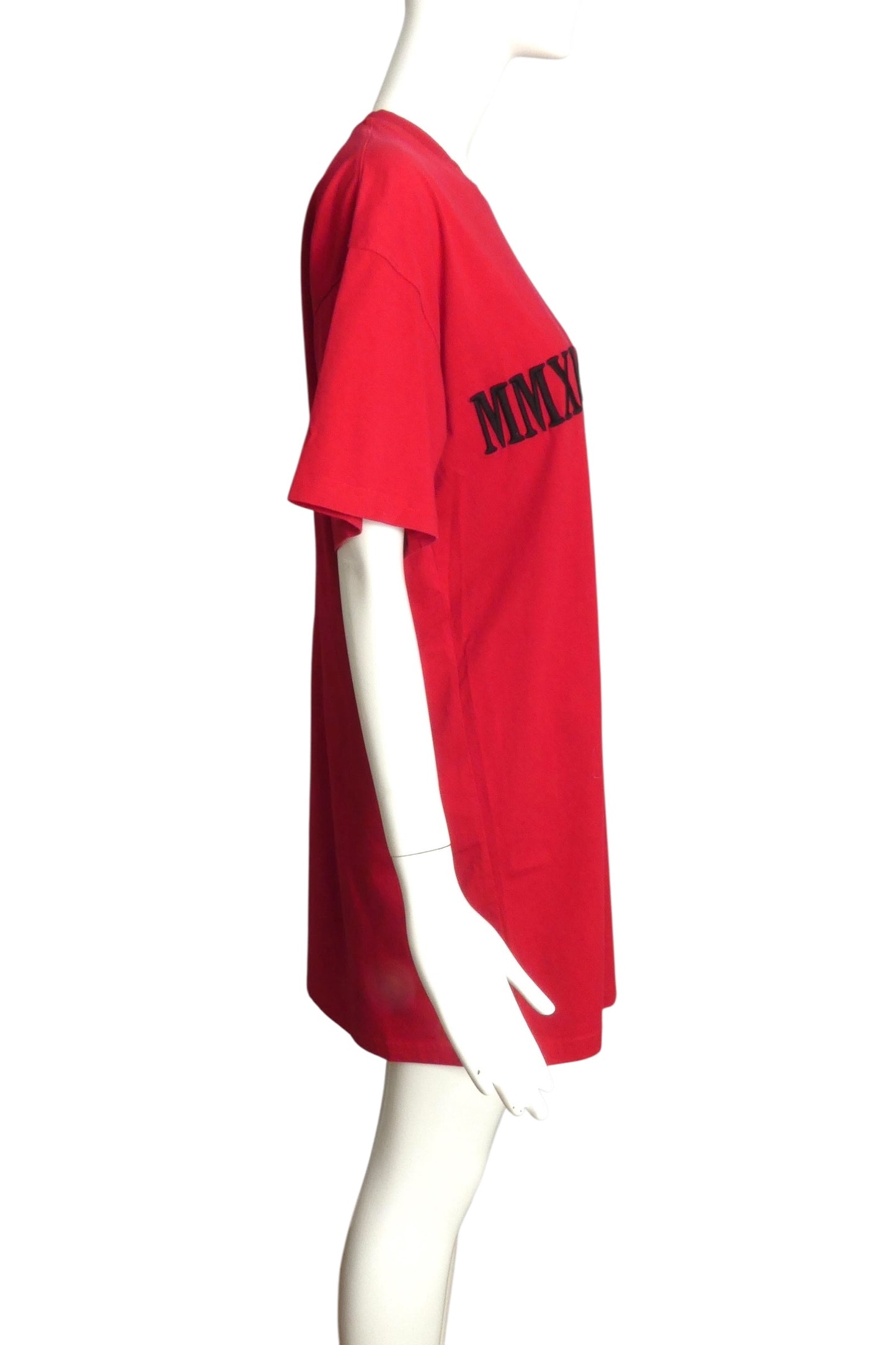 MOSCHINO COUTURE- 2019 Red Embroidered T-Shirt Dress, Size 8