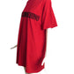 MOSCHINO COUTURE- 2019 Red Embroidered T-Shirt Dress, Size 8