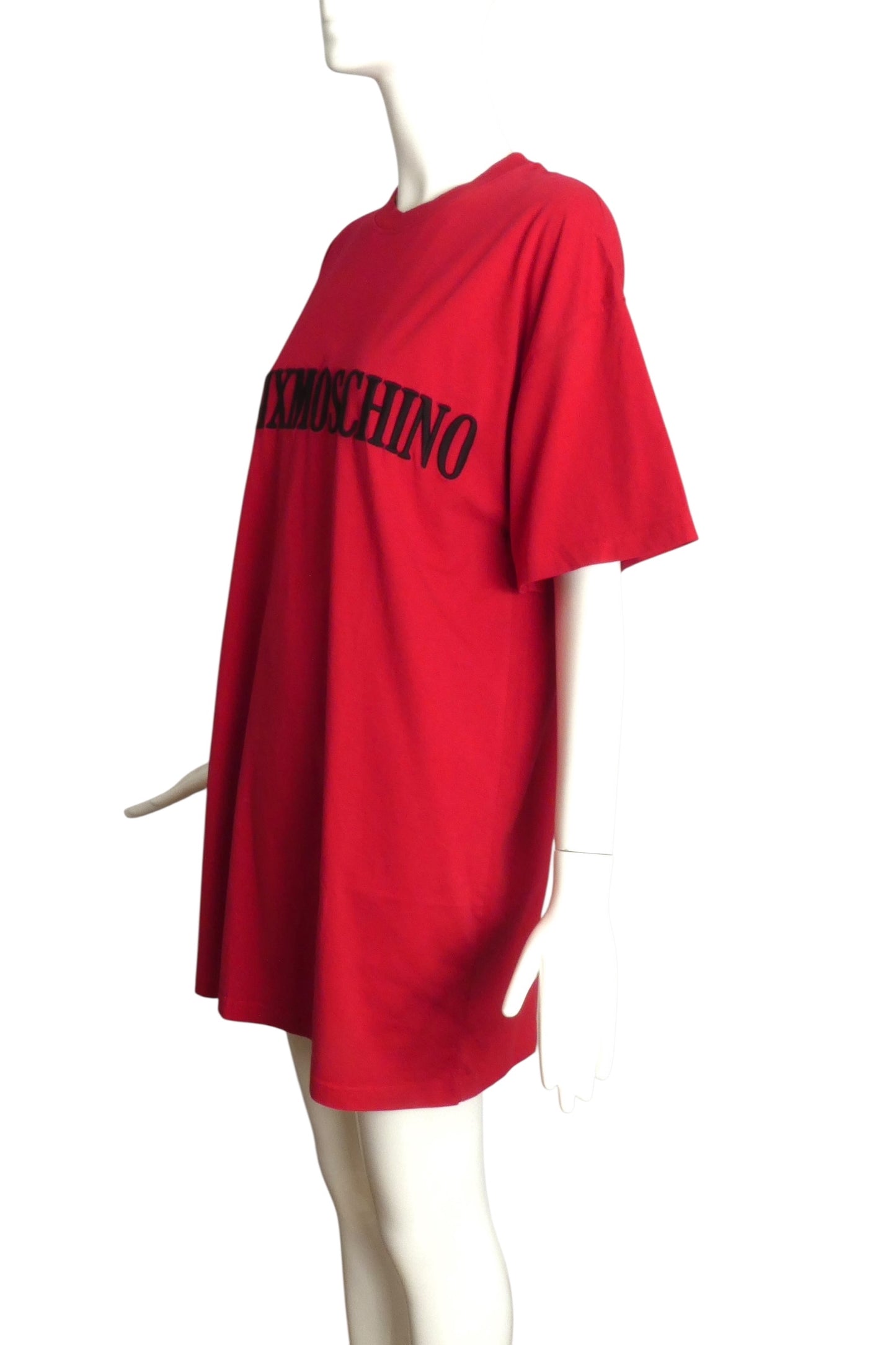 MOSCHINO COUTURE- 2019 Red Embroidered T-Shirt Dress, Size 8