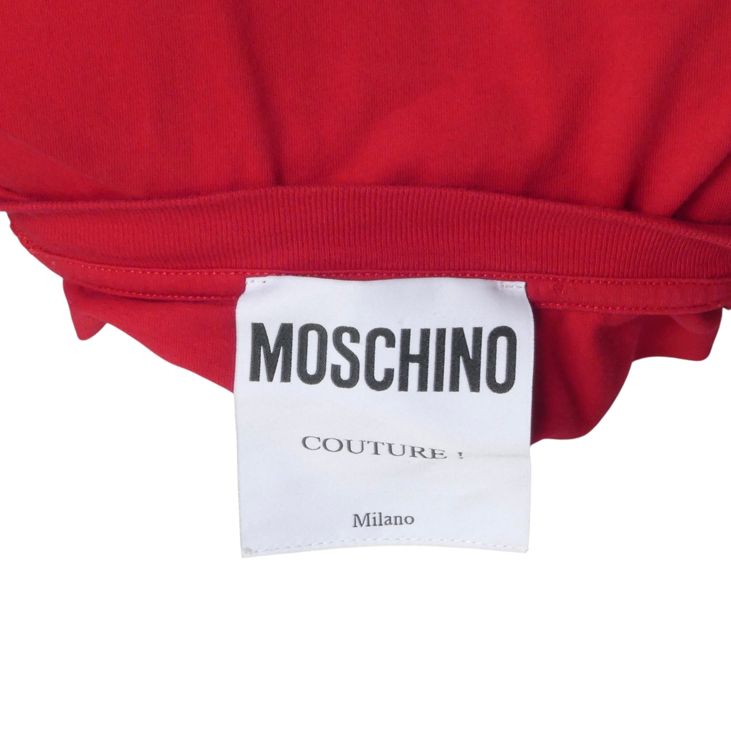 MOSCHINO COUTURE- 2019 Red Embroidered T-Shirt Dress, Size 8