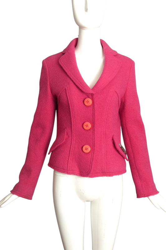 MOSCHINO JEANS- Pink Wool Blazer, Size 8