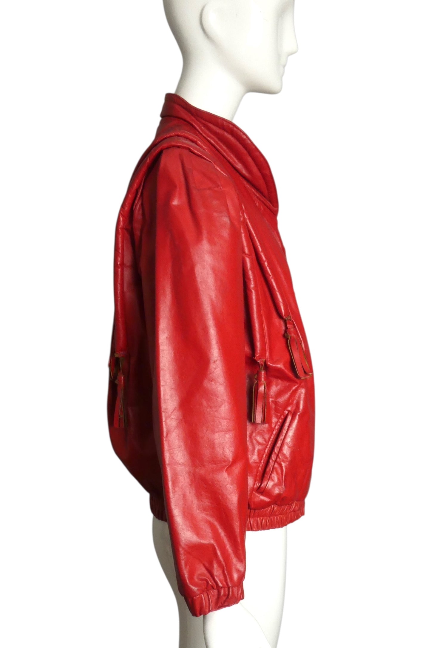 1980s Red Leather Jacket, Size 6