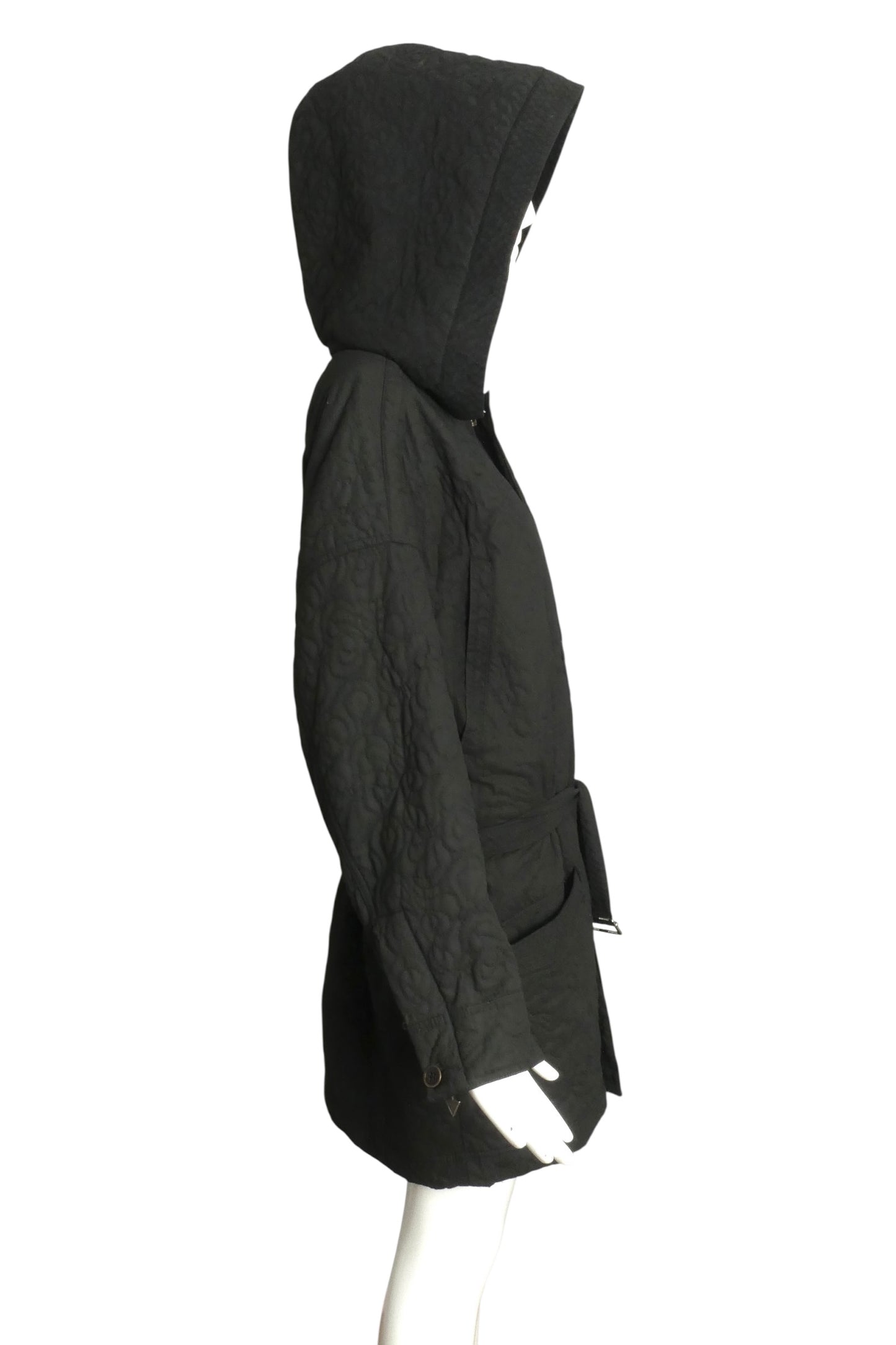 VERSUS VERSACE- 1990s Black Quilted Coat, Size 12