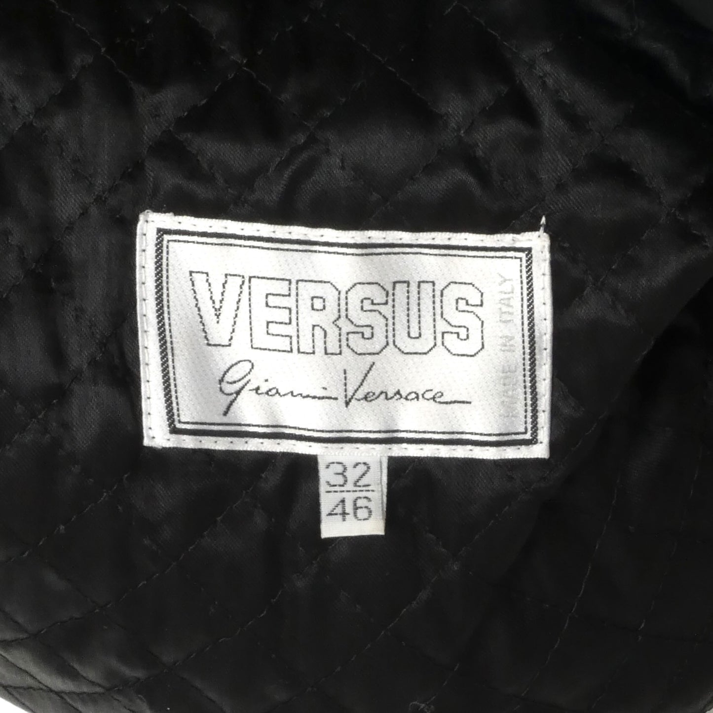 VERSUS VERSACE- 1990s Black Quilted Coat, Size 12