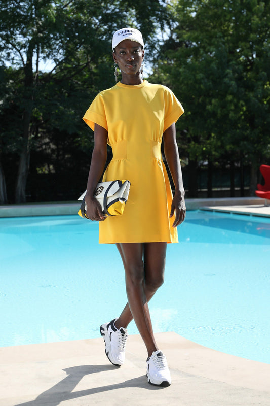 ICEBERG- 2021 Yellow Knit Shift Dress, Size 4