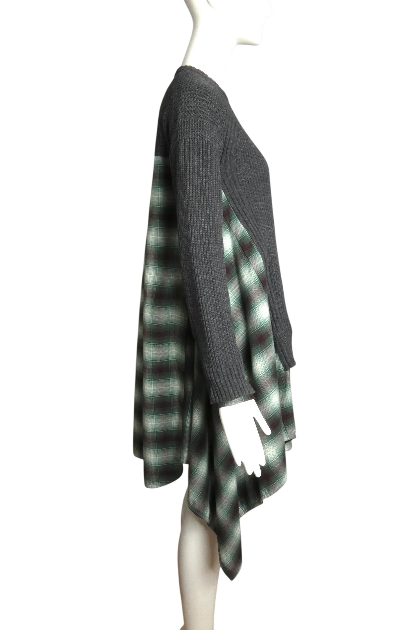 DSQUARED2- 2018 Layered Knit & Flannel Tunic, Size 4