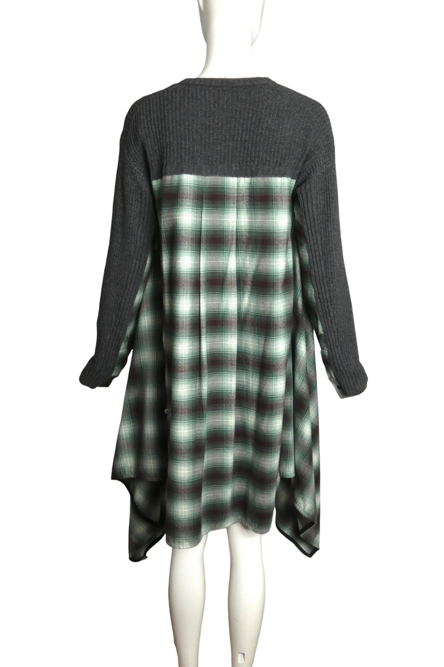 DSQUARED2- 2018 Layered Knit & Flannel Tunic, Size 4