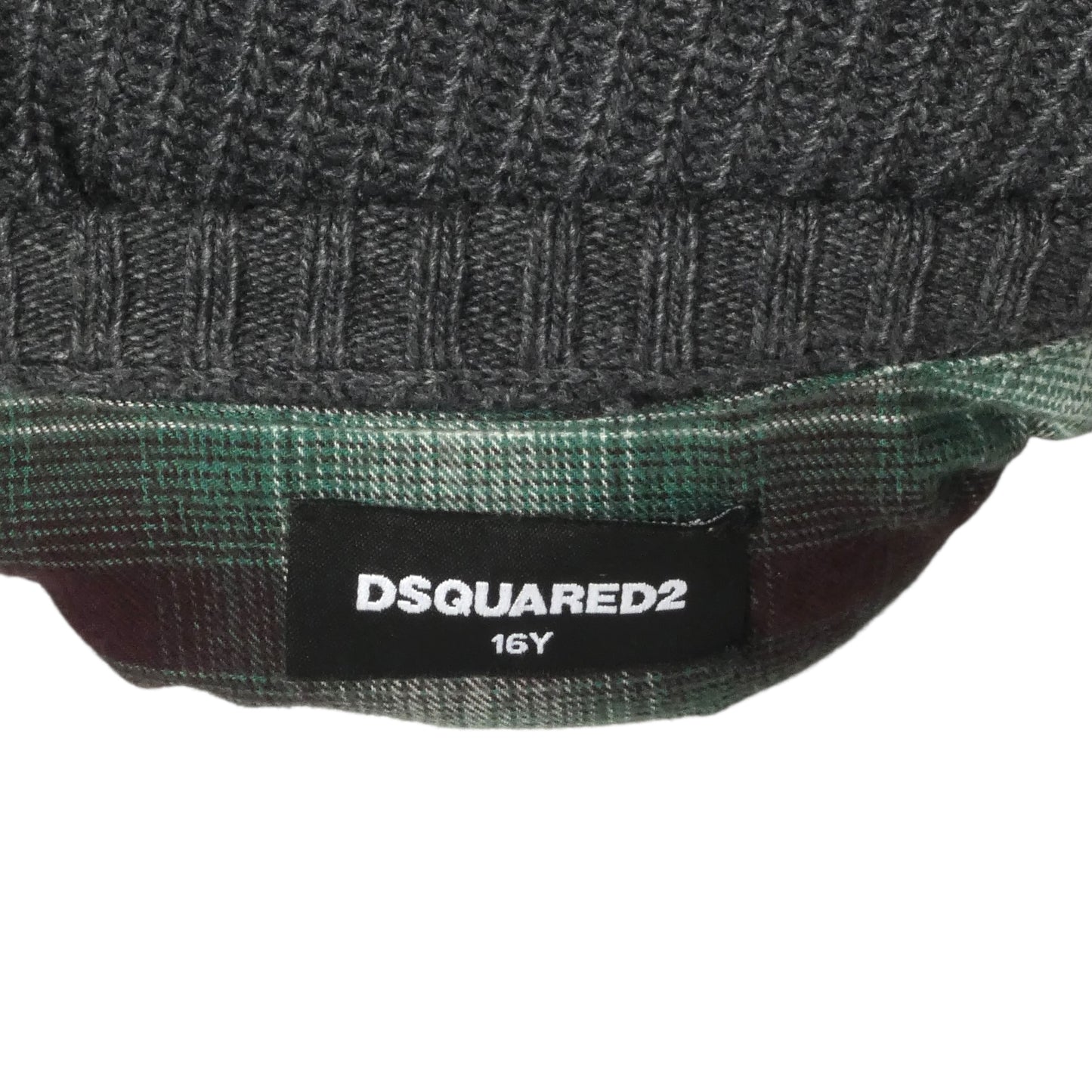 DSQUARED2- 2018 Layered Knit & Flannel Tunic, Size 4