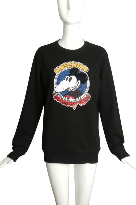 MOSCHINO COUTURE- NWT 2020 Mickey Rat Sequin Sweatshirt, Size Medium