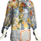DOLCE & GABBANA- Floral Print Chiffon Blouse, Size 4