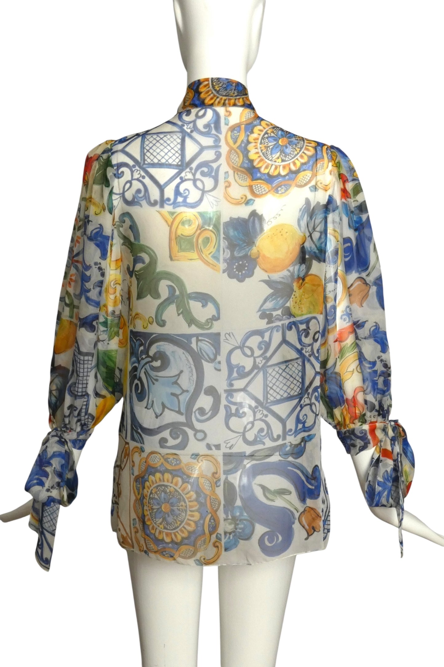 DOLCE & GABBANA- Floral Print Chiffon Blouse, Size 4