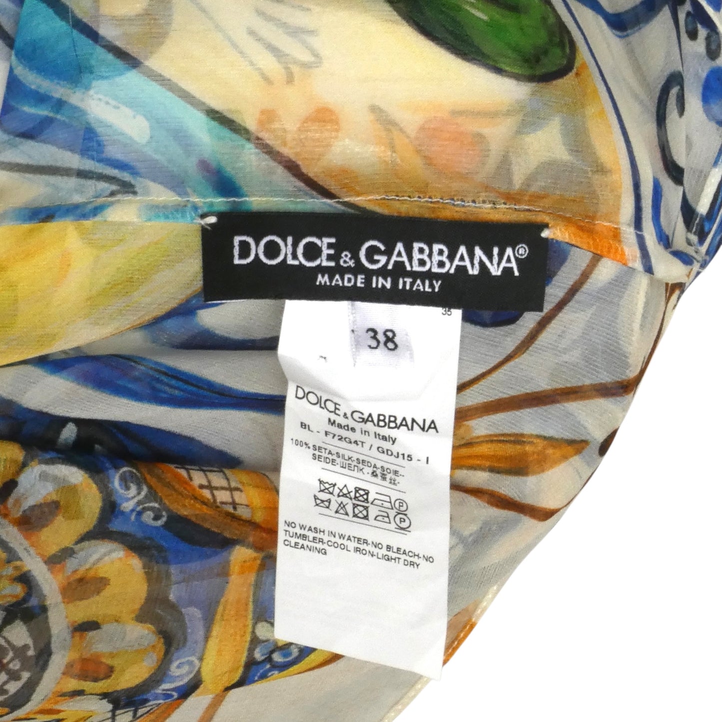 DOLCE & GABBANA- Floral Print Chiffon Blouse, Size 4