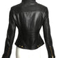 CHEAP & CHIC MOSCHINO- NWT Black Ruffle Leather Jacket, Size 6