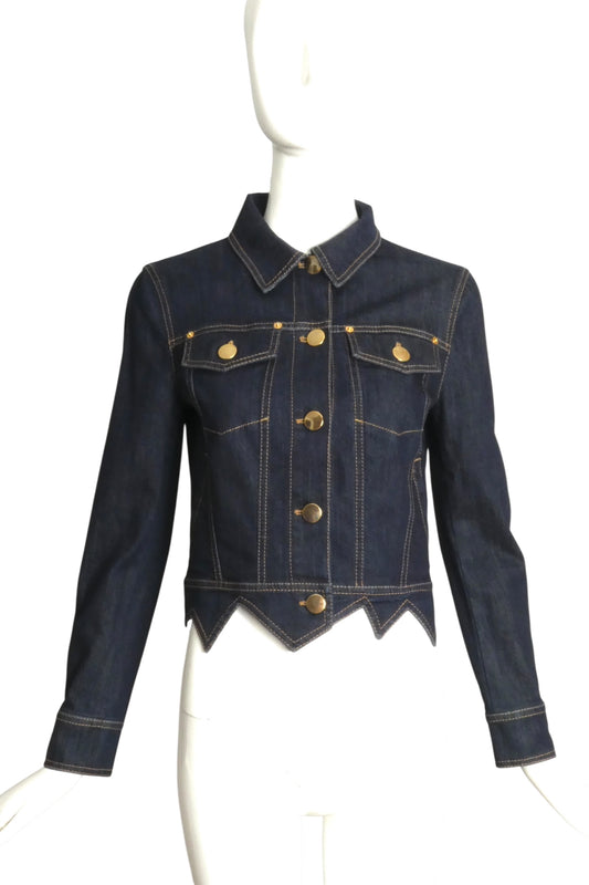 CHEAP & CHIC MOSCHINO- NWT Indigo Denim Jacket, Size 6