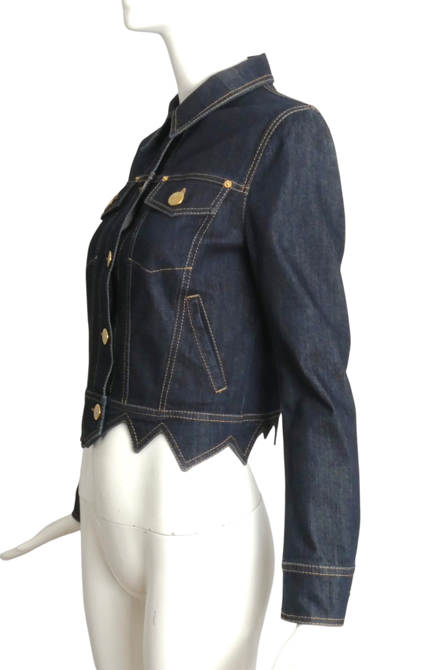 CHEAP & CHIC MOSCHINO- NWT Indigo Denim Jacket, Size 6