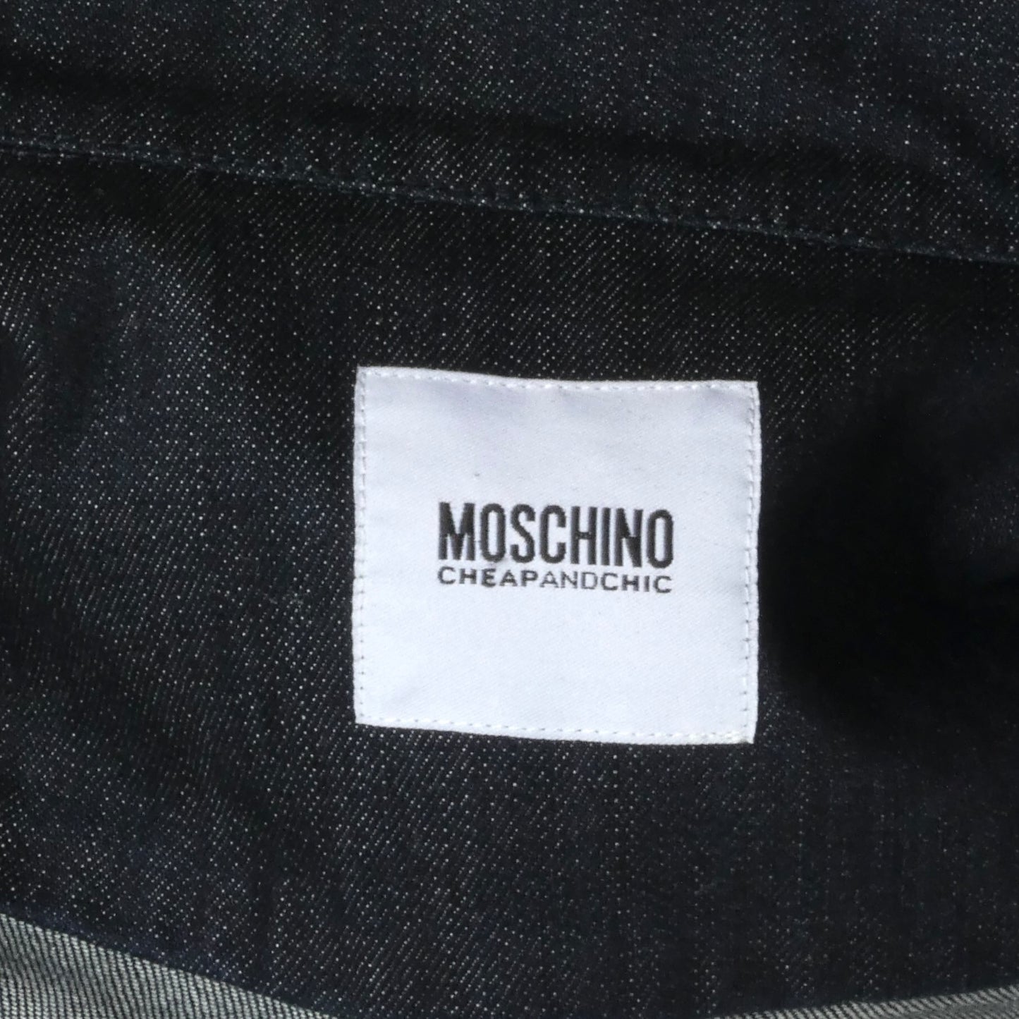 CHEAP & CHIC MOSCHINO- NWT Indigo Denim Jacket, Size 6