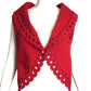 ALAIA- 2007 Red Lasercut Knit Vest, Size 6