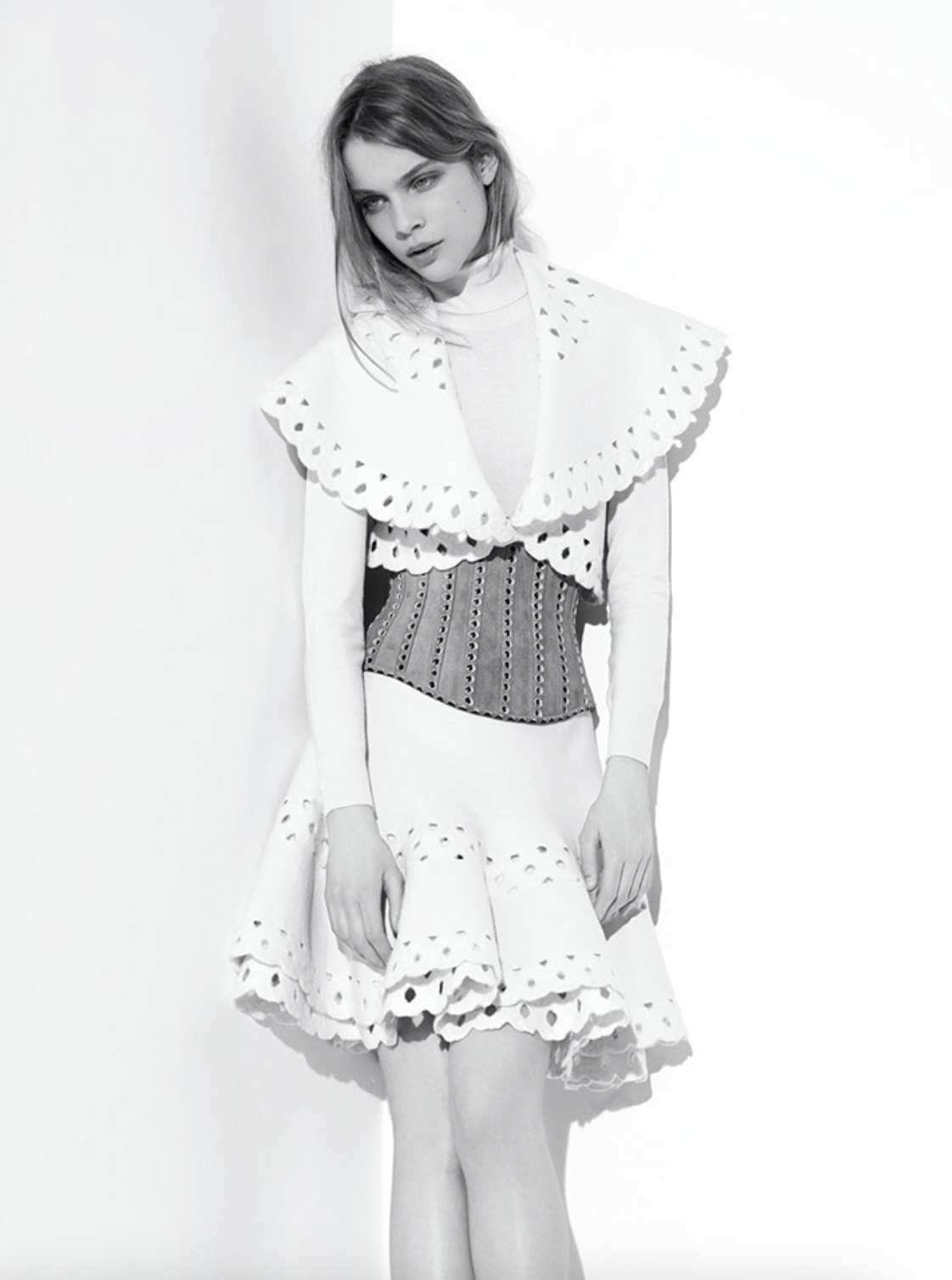 ALAIA- 2007 Red Lasercut Knit Vest, Size 6