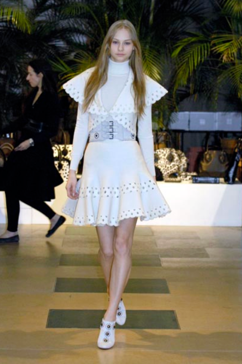 ALAIA- 2007 Red Lasercut Knit Vest, Size 6