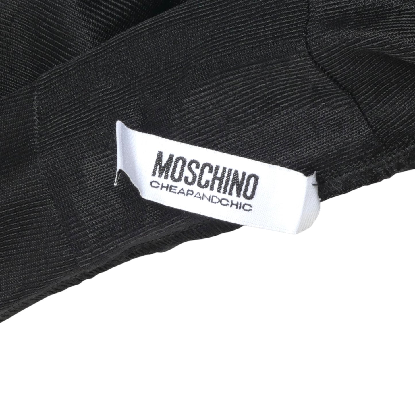 CHEAP & CHIC MOSCHINO- Black Textured Knit Hoodie Tunic, Size 10