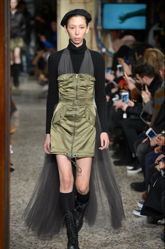 MOSCHINO COUTURE- 2017 Military Inspired Tulle Dress, Size 4