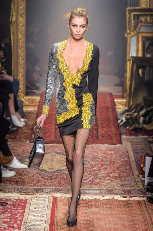 MOSCHINO COUTURE- 2016 Sequin Print Knit Dress, Size 8