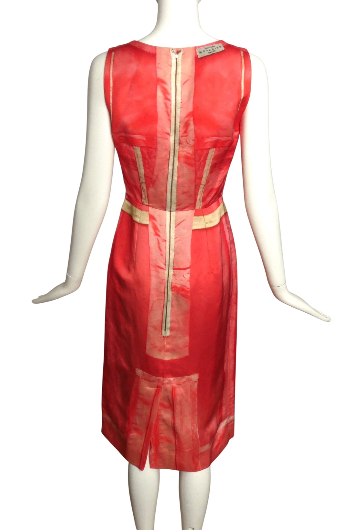 MOSCHINO COUTURE- 2021 Red/Pink Inside Out Print Dress, Size 4