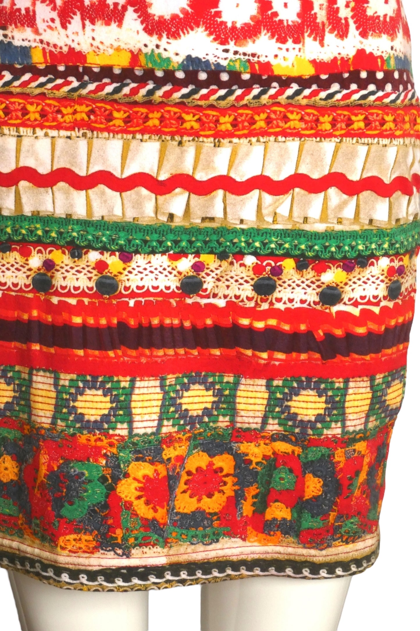 MOSCHINO JEANS- 1990s Printed Cotton Knit Dress, Size 12