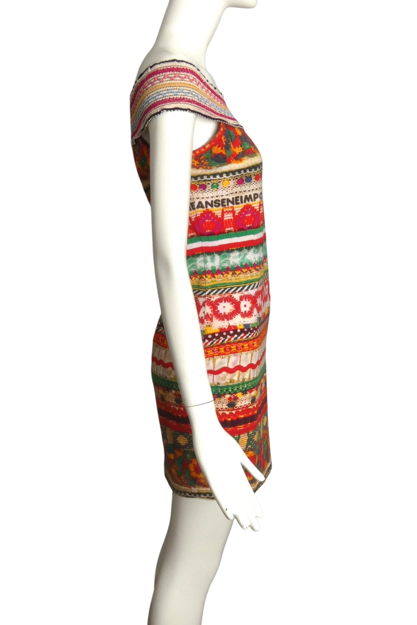 MOSCHINO JEANS- 1990s Printed Cotton Knit Dress, Size 12