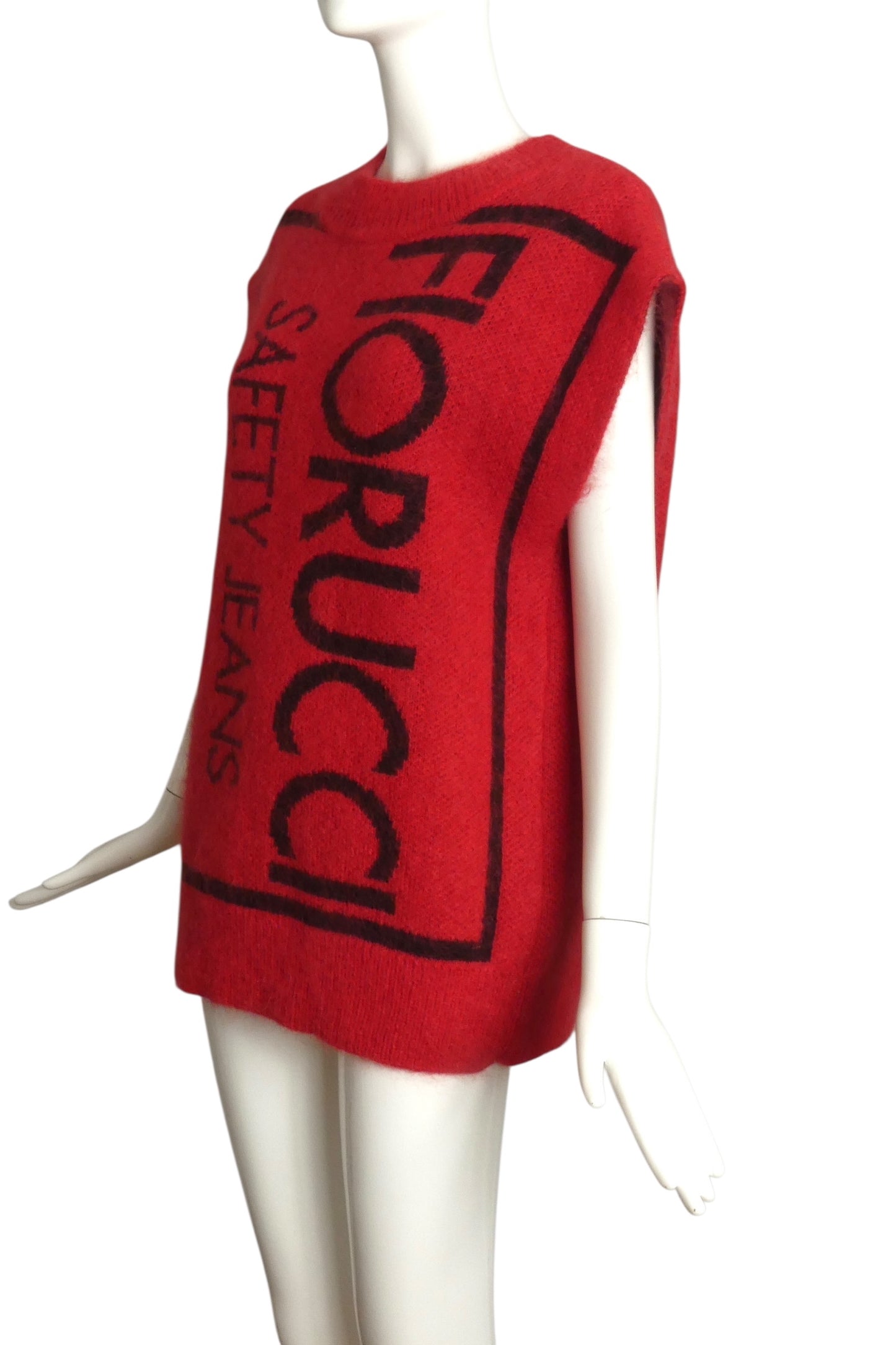 FIORUCCI- NWT 2023 Red Print Sweater Vest, Size Medium