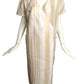 GIANNI VERSACE- 1984 Tan & Ivory Stripe Linen Dress, Size 8