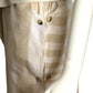 GIANNI VERSACE- 1984 Tan & Ivory Stripe Linen Dress, Size 8