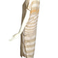 GIANNI VERSACE- 1984 Tan & Ivory Stripe Linen Dress, Size 8