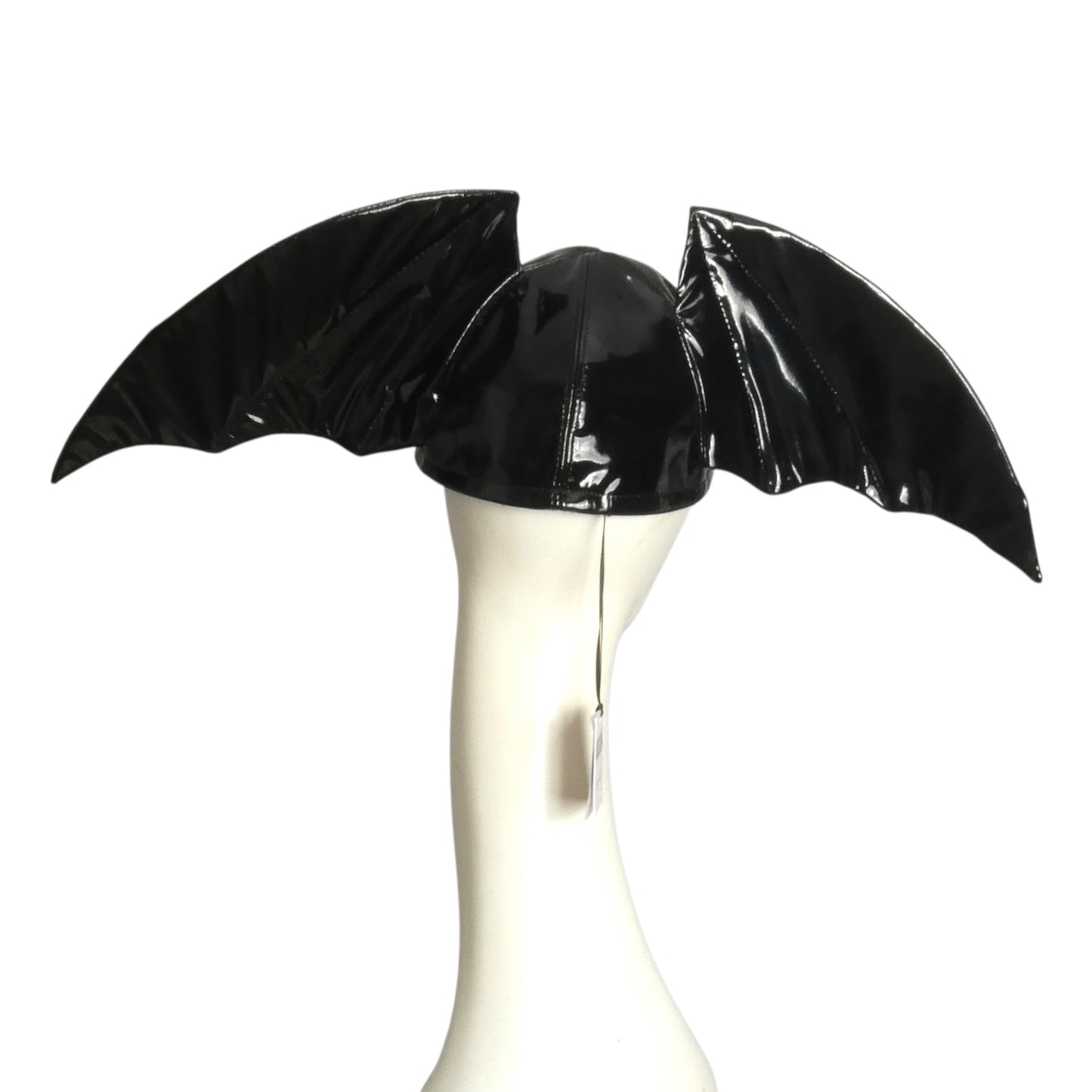 MOSCHINO- NWT 2020 Black Vinyl Bat Wing Cap, Size Small
