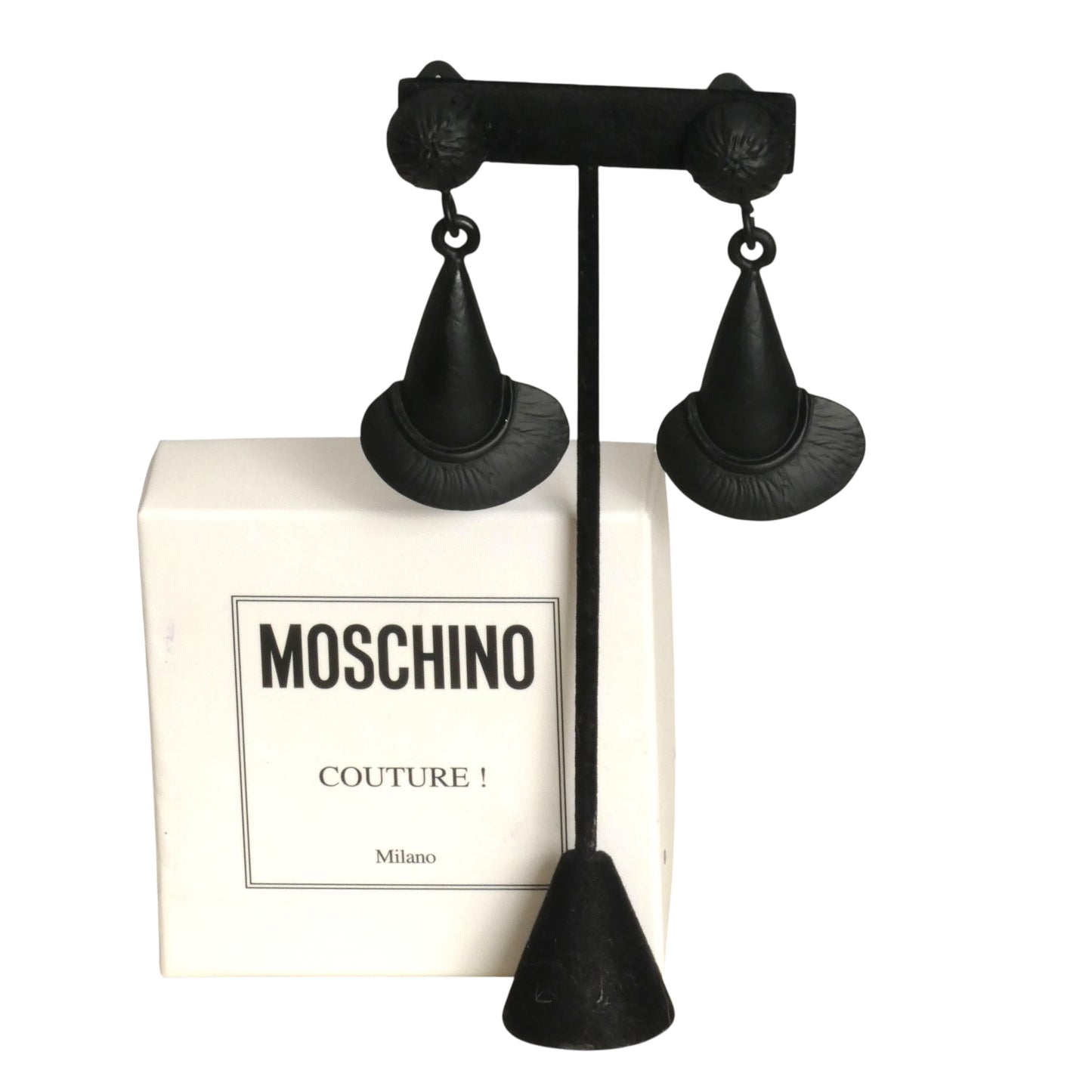 MOSCHINO- 2020 Black Witch Hat Earrings