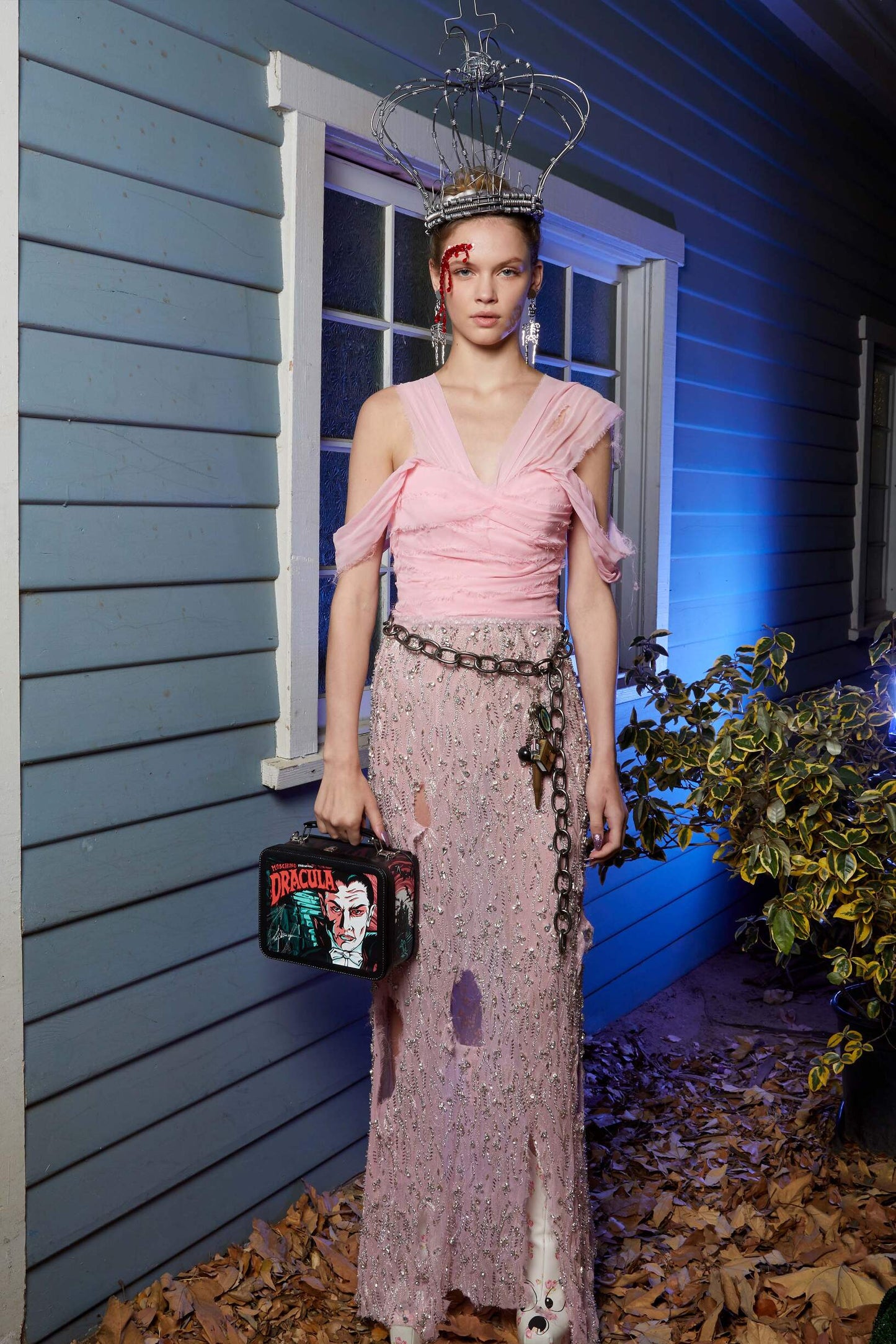 MOSCHINO- NWT 2020 Silver Skeleton Earrings