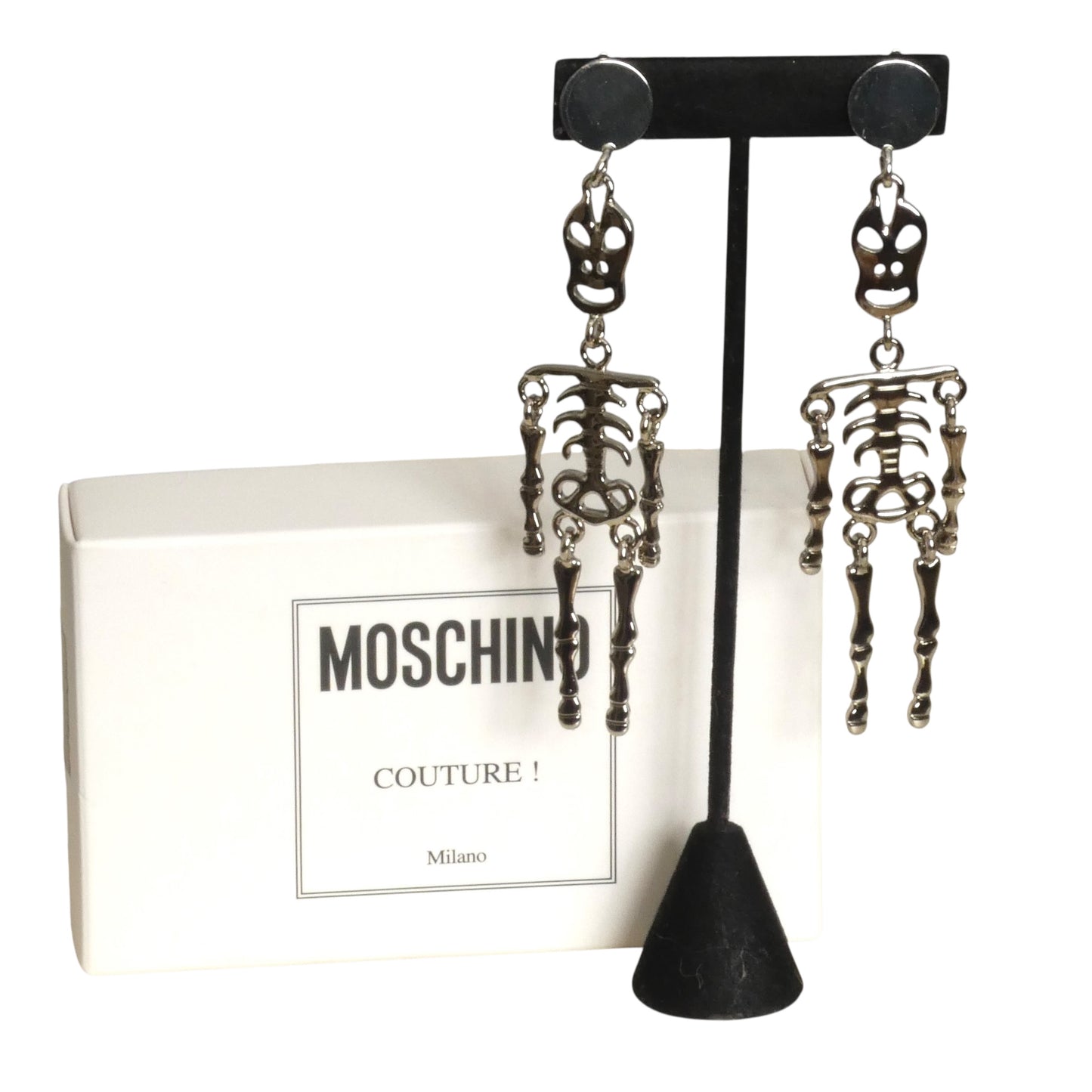 MOSCHINO- NWT 2020 Silver Skeleton Earrings