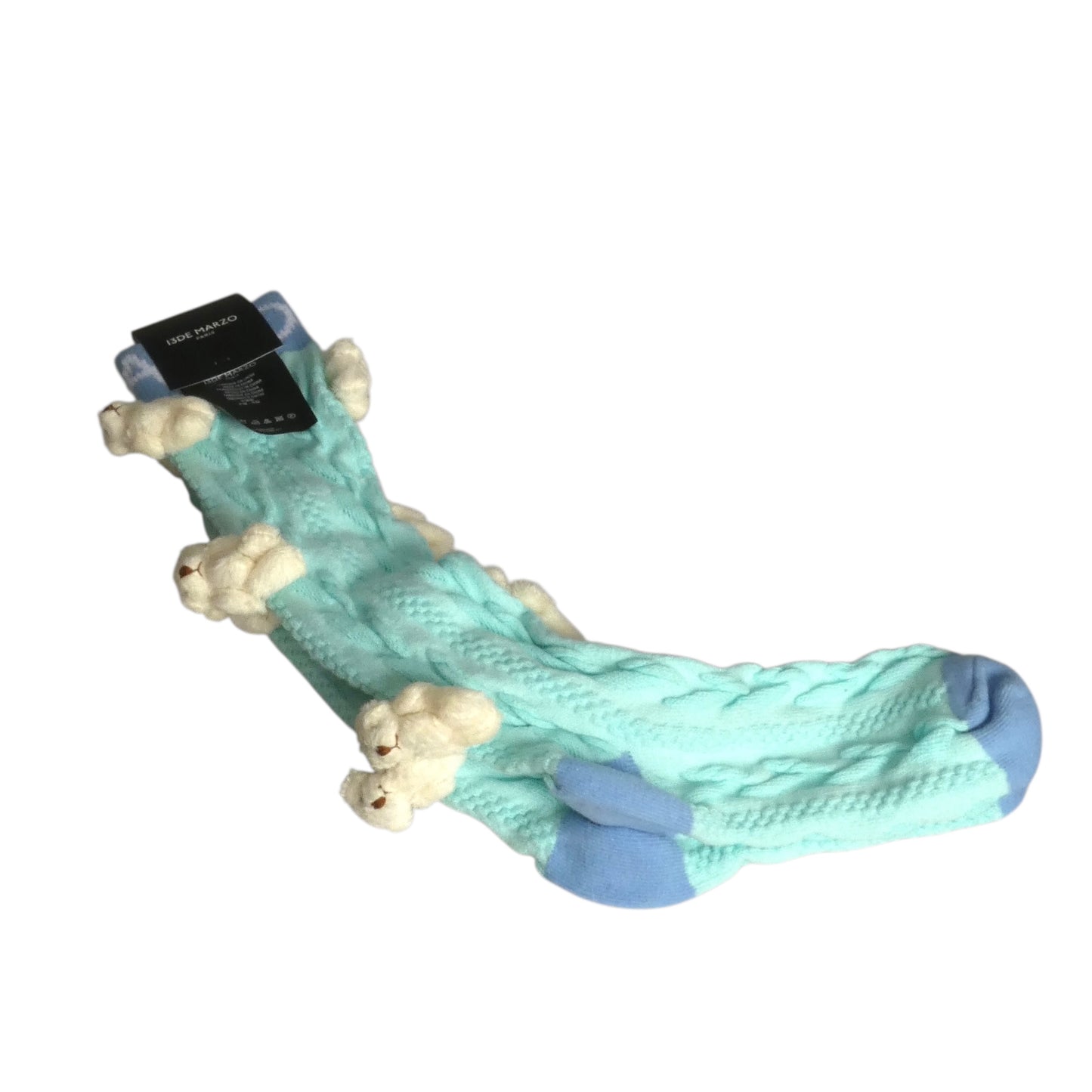 13DE MARZO- NWT Turquoise Teddy Bear Socks, One Size