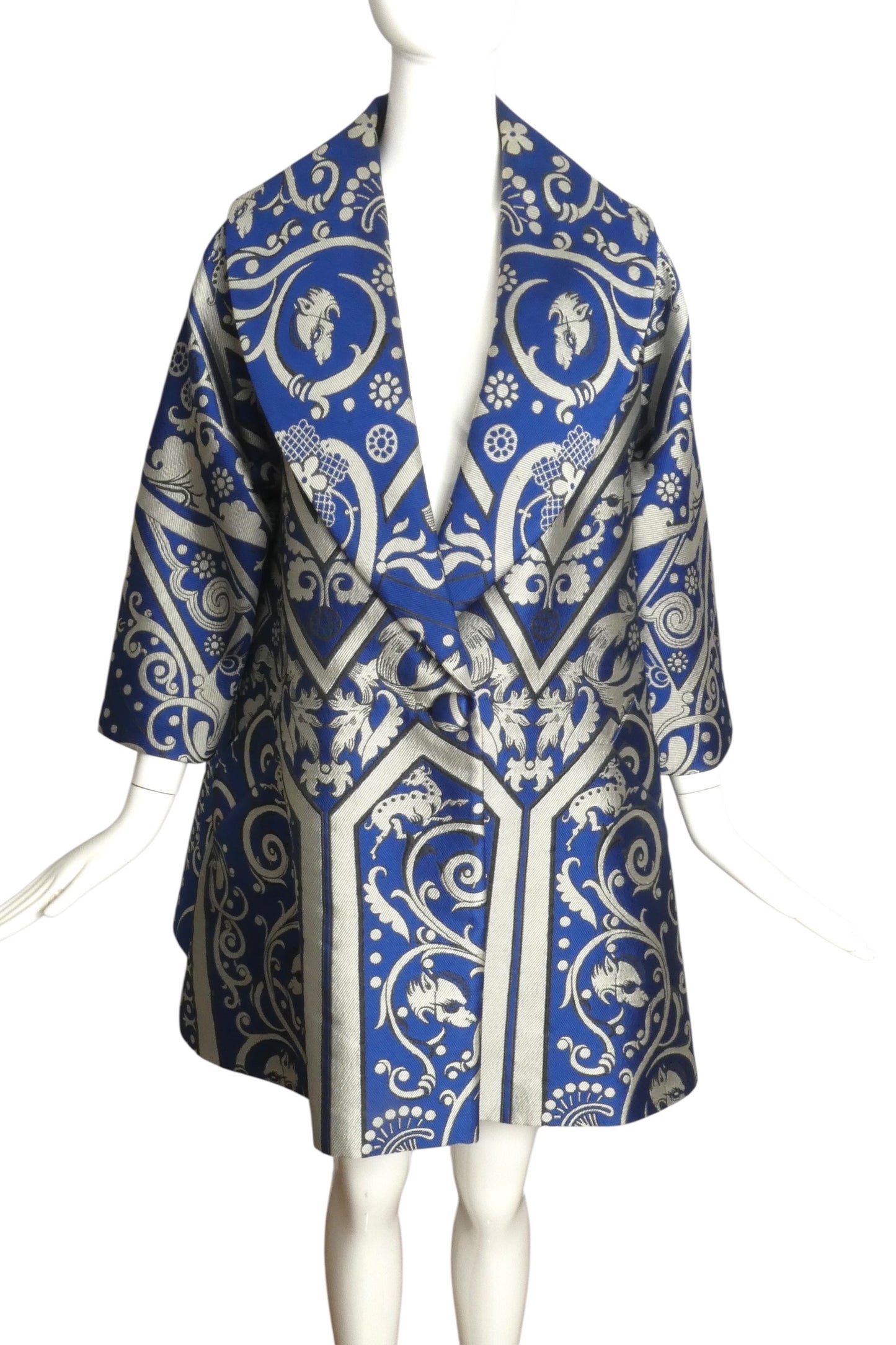 TEMPERLEY- NWT 2014 Printed Brocade Overcoat, Size 2