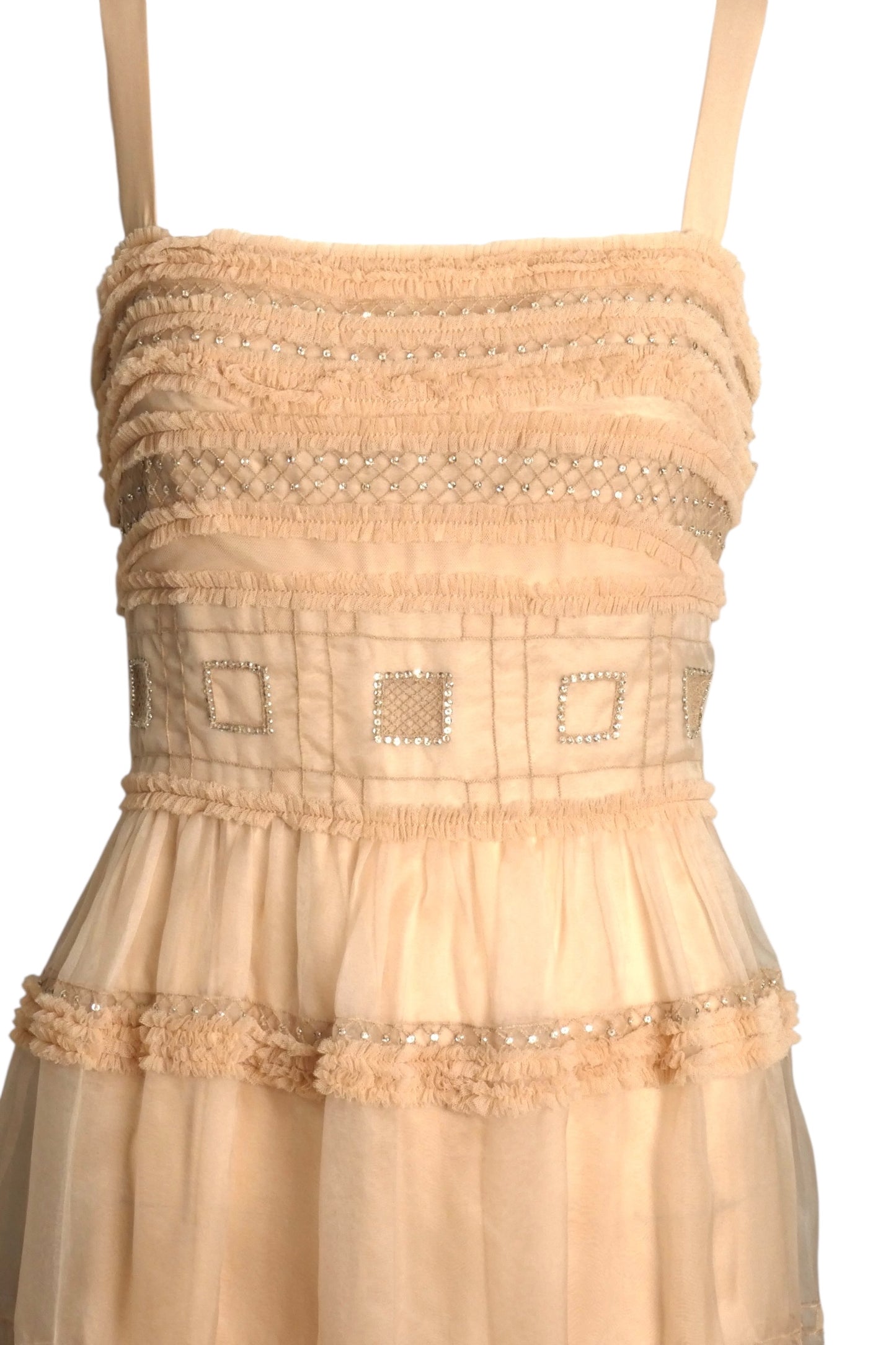 TEMPERLEY- NWT 2014 Pink Ruffled Organza Gown, Size 4