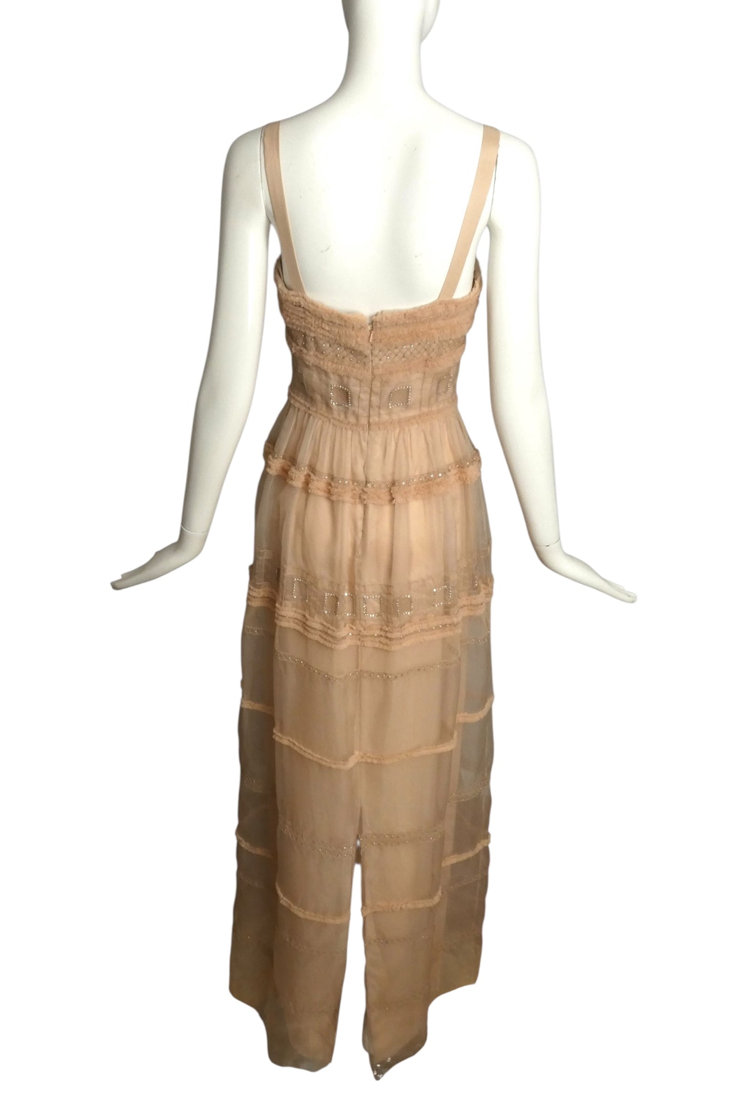 TEMPERLEY- NWT 2014 Pink Ruffled Organza Gown, Size 4