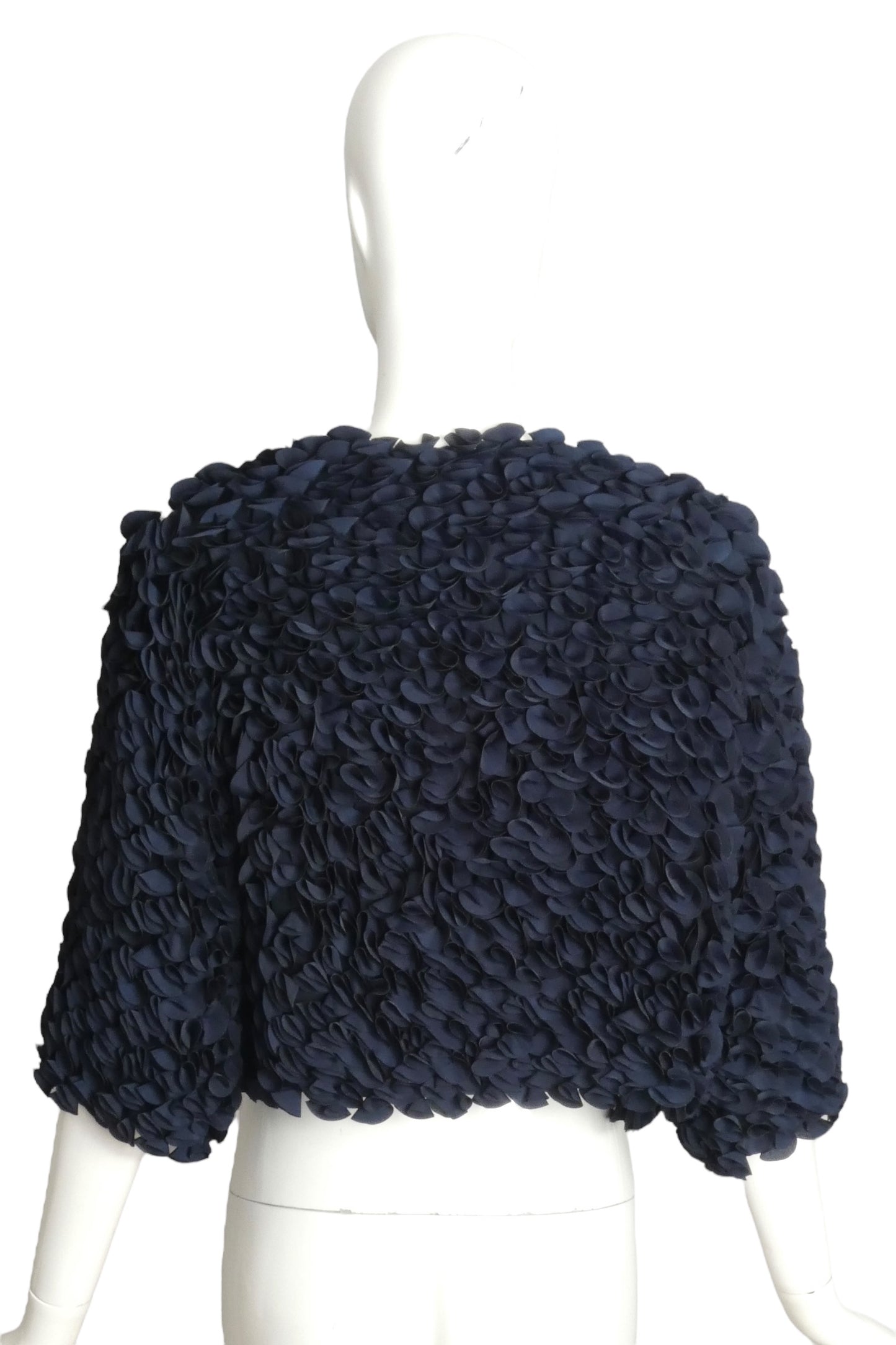 TEMPERLEY- NWT 2014Navy Silk Petal Jacket, Size 6