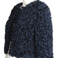 TEMPERLEY- NWT 2014Navy Silk Petal Jacket, Size 6
