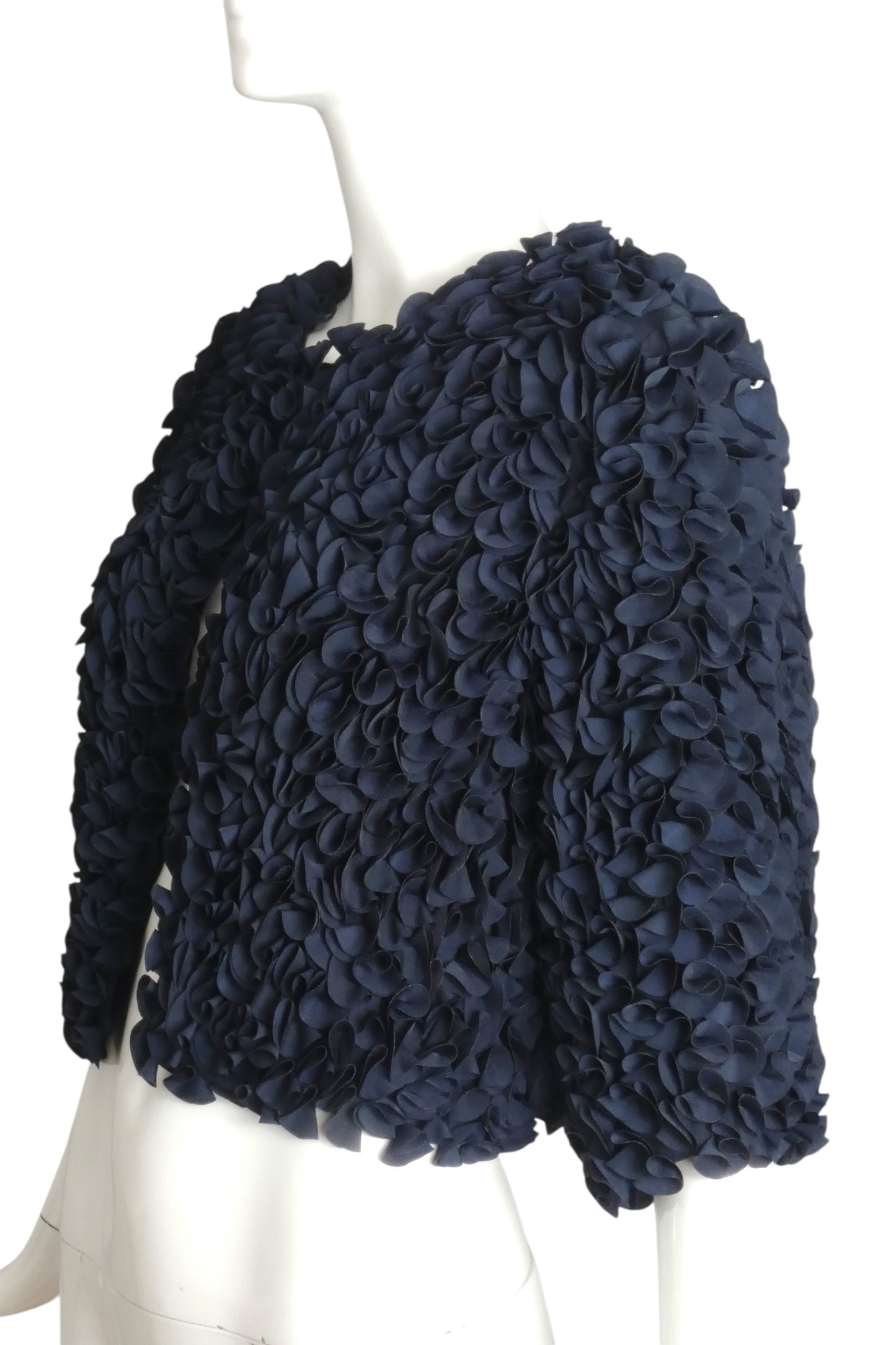 TEMPERLEY- NWT 2014Navy Silk Petal Jacket, Size 6