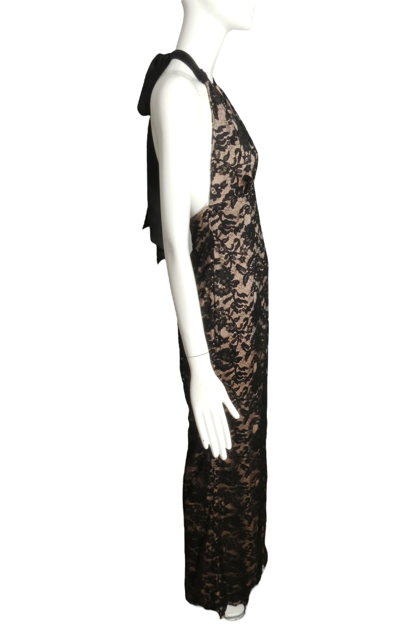 TEMPERLEY LONDON- NWT 2015 Black Lace Halter Jumpsuit, Size 6
