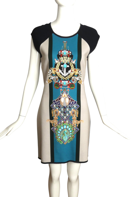 MARY KATRANTZOU- NWT Graphic Print Wool Knit Dress, Size Medium