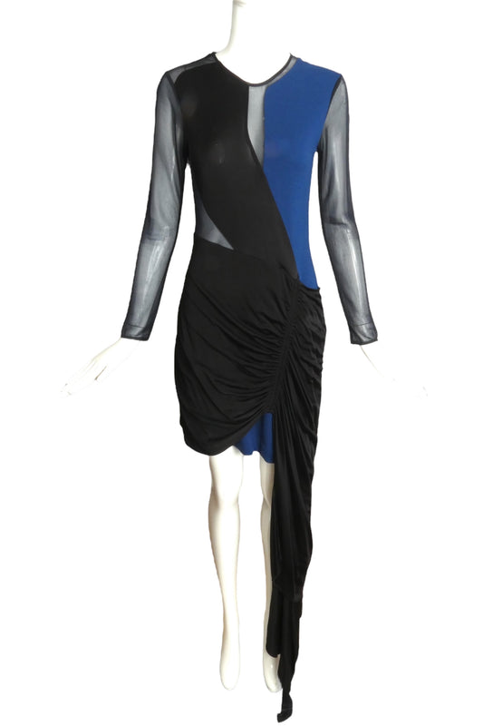 ISSA- NWT Black & Blue Sheer Knit Cocktail Dress, Size 6