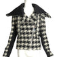 JC de CASTELBAJAC- NWT 2013 Houndstooth Fleece Moto Jacket, Size 14